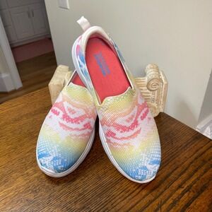 Skechers Go Walk 6 Womens 8 Rainbow Tie Dye Slip On Walking Shoes Barbiecore Fun